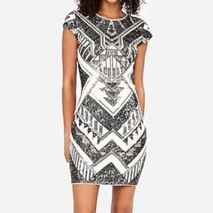 Express – Short Sleeve Sequin Bodycon Dress [NWT]